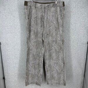 Olsen Womens 100% Linen Anna Fit Wide Leg Trouser Pant Size 14/L Green Germany